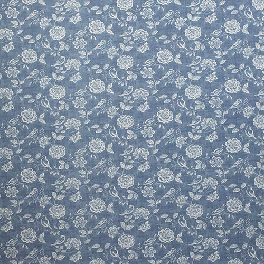 Ткань для штор Liontex из коллекции Elegancia Fantasy Time Bird garden Denim